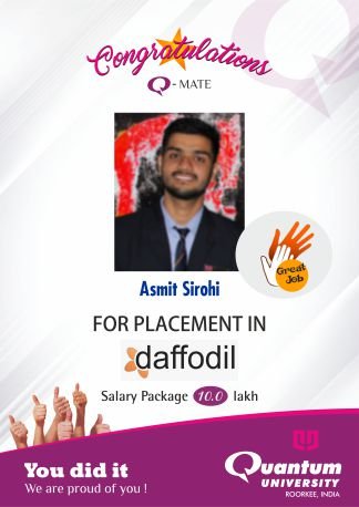 Asmit Sirohi Placement